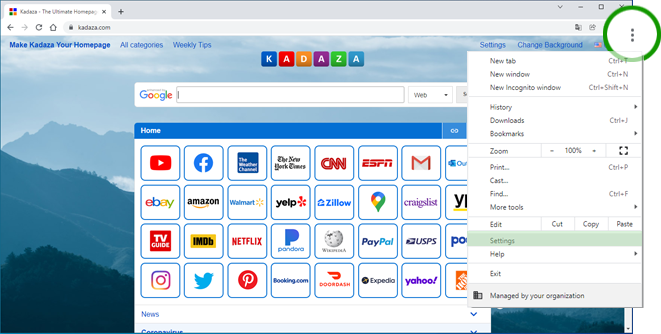 Open Chrome settings
